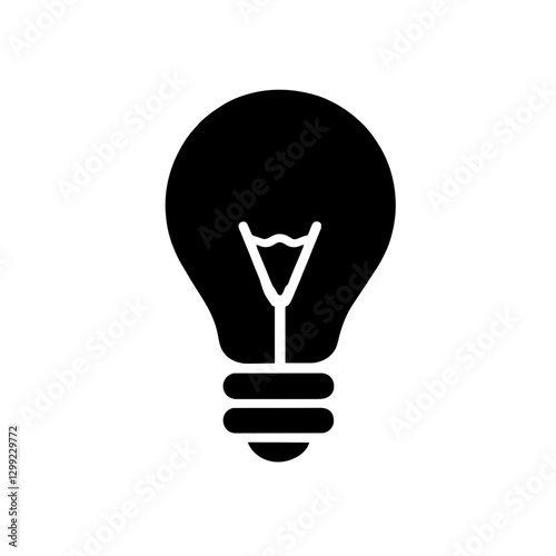 Minimalist black silhouette of a light bulb symbolizing ideas and innovation