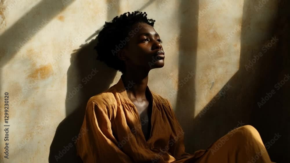 Scene of a man in prison who regrets, smooth repetitive motion for background video animation Scene of a man in prison who regrets, smooth repetitive motion for background video animation