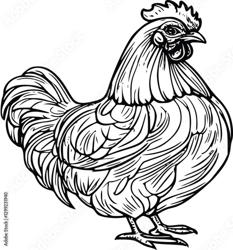 rooster isolated on white background