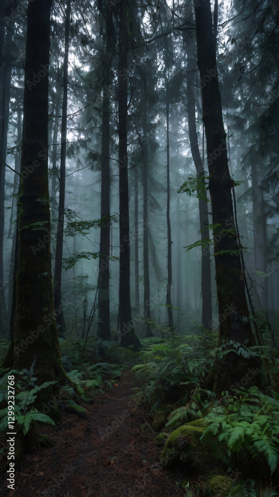 Fototapeta premium This picture shows a mysterious forest scene.