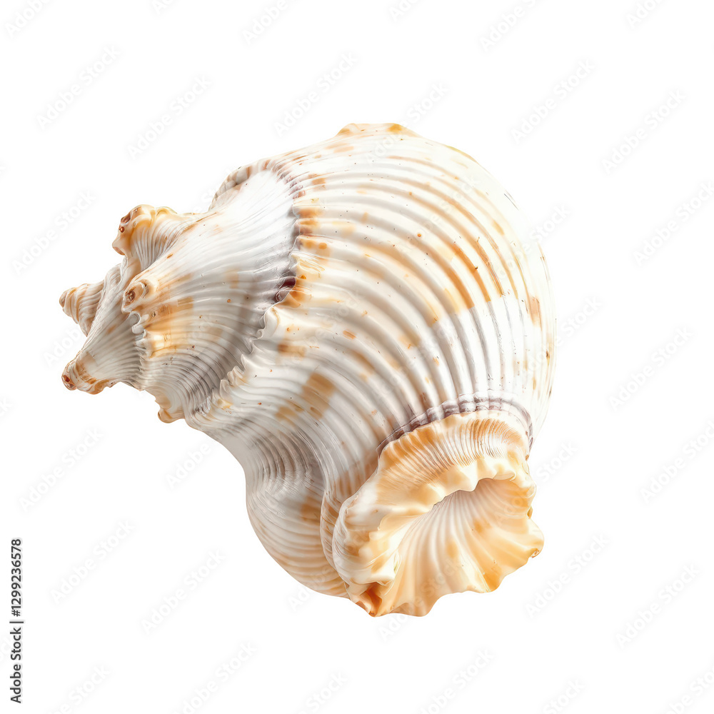 Creamy-White Seashell with Russet Accents Creamy-White Seashell with Russet Accents