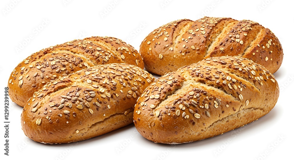 Whole Grain Bread Loaves Isolated on White Background High Resolution Whole Grain Bread Loaves Isolated on White Background High Resolution