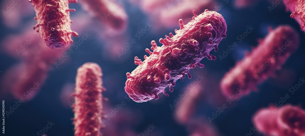 Microscopic bacteria close-up, medical research Microscopic bacteria close-up, medical research