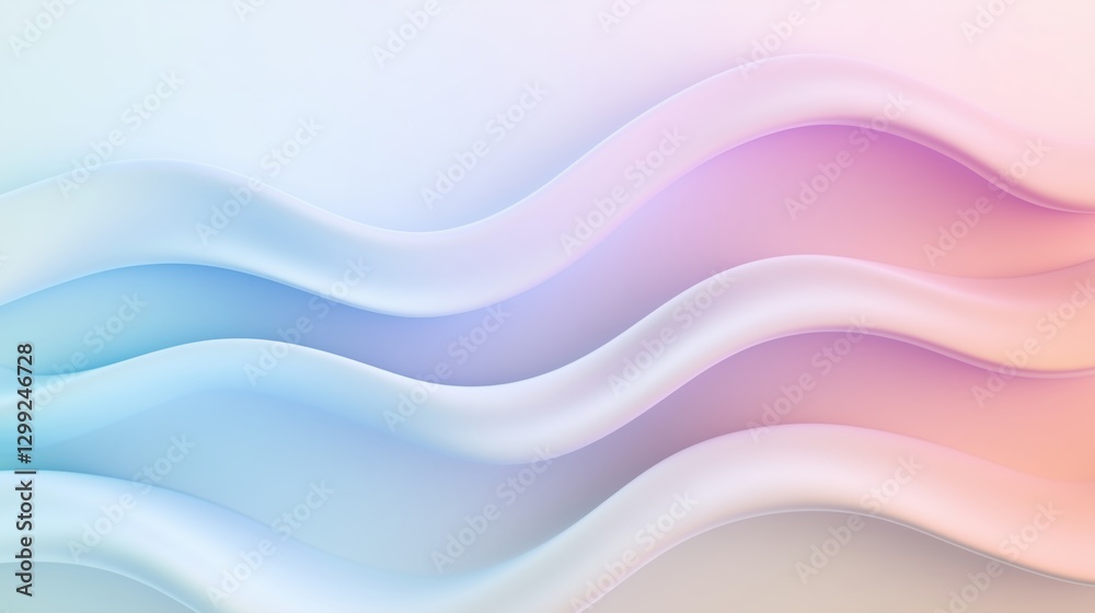 Fototapeta premium Soft waves of pastel colors create a serene and calming atmosphere in this abstract composition