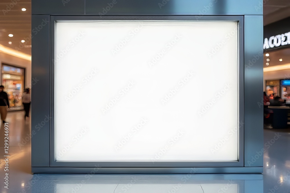 Blank Advertisement Display in a Shopping Mall Blank Advertisement Display in a Shopping Mall