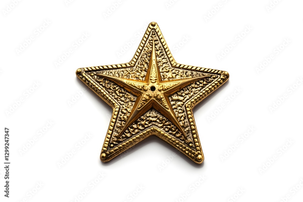 Sheriffs five pointed star badge isolated onwhite. Sheriffs five pointed star badge isolated onwhite.