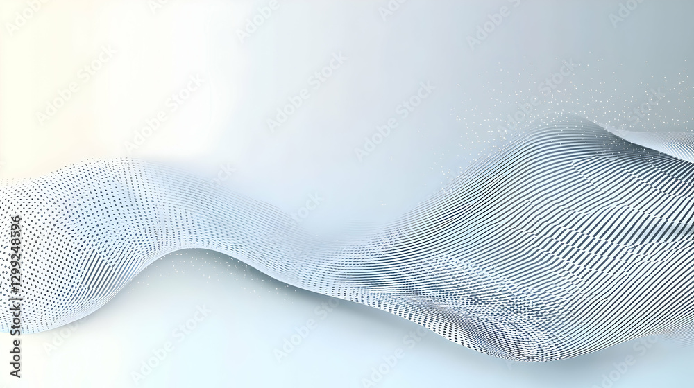 Abstract Digital Wave Formed By Small White And Blue Cubes On Light Background Abstract Digital Wave Formed By Small White And Blue Cubes On Light Background