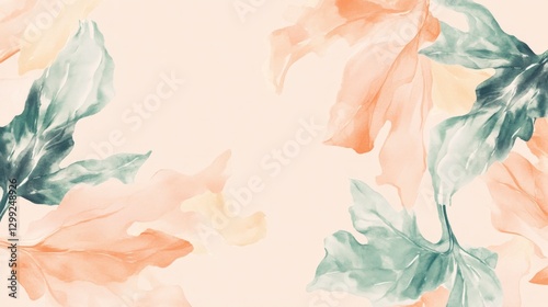 Serene Watercolor Leaf Design for a Peaceful Atmosphere