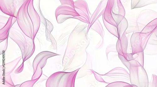 Stunning Abstract Line Art Design: Delicate Floral Pattern