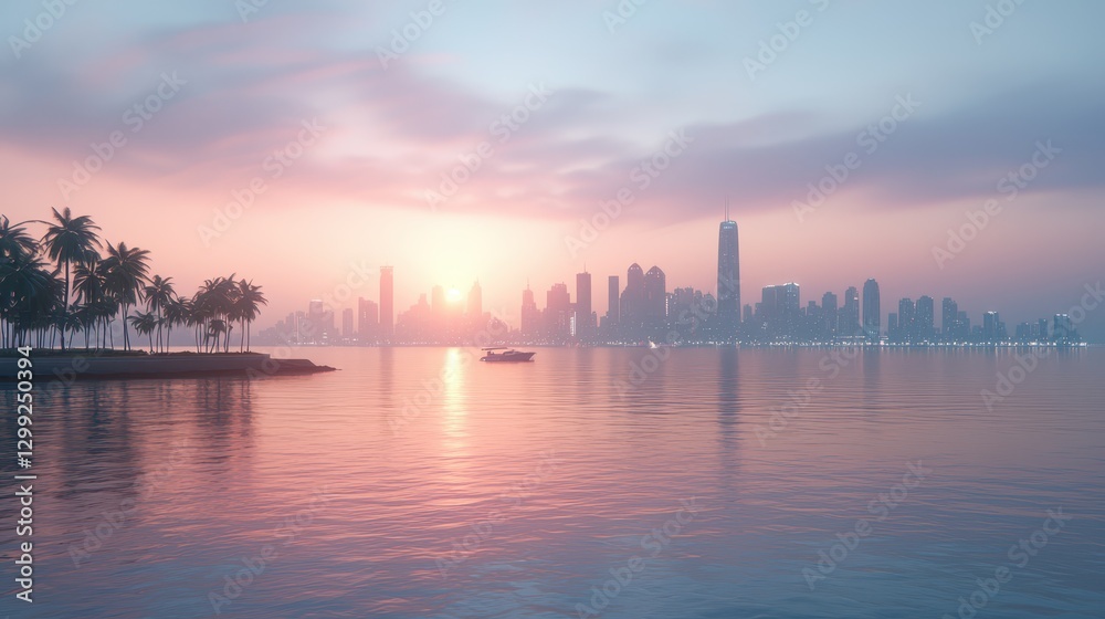 Spectacular city skyline, breathtaking view of modern architecture and urban development Spectacular city skyline, breathtaking view of modern architecture and urban development