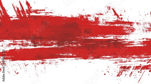 Vibrant Red Abstract Brushstrokes Art Design