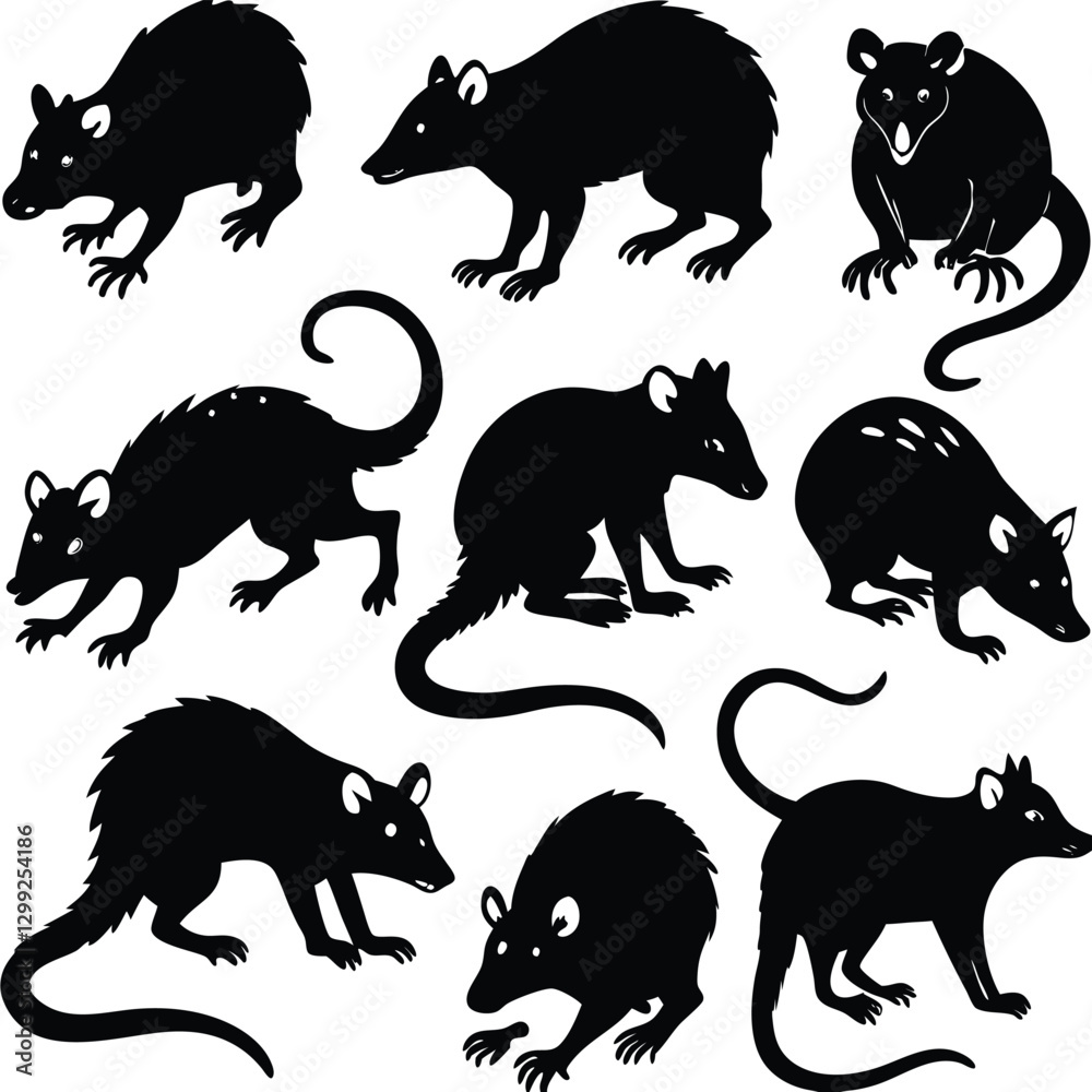 Obraz premium set of sheep collection of silhouettes of black vector