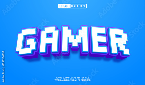 Editable 3d text style effect - Gamer Pixel text effect Template