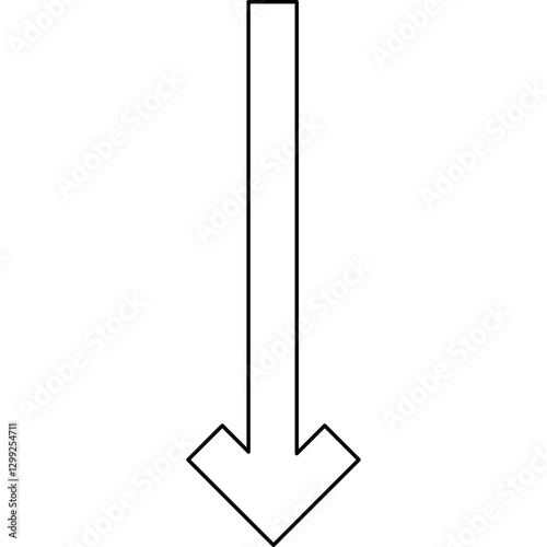 Down Arrow icon single vector illustration