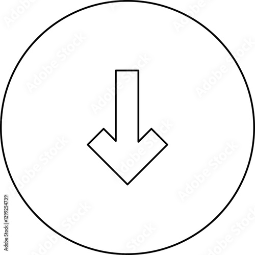 Down icon single vector illustration