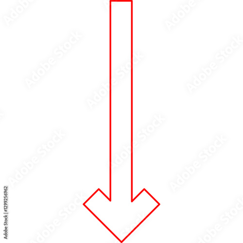 Down Arrow icon single vector illustration
