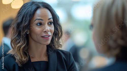 Confident Businesswoman in Discussion