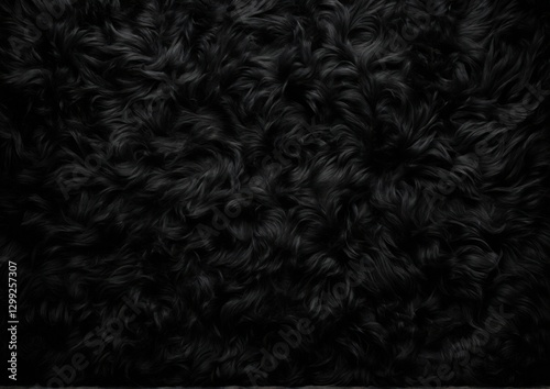 Black Fur Texture Background. Dark and Luxurious Fabric. Ideal for website backgrounds, product mockups, fashion design, interior decor