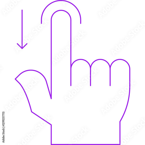 Drag Down icon single vector illustration