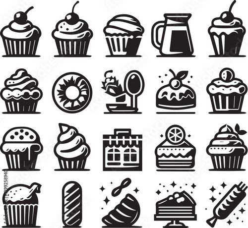 color icons of bakeries