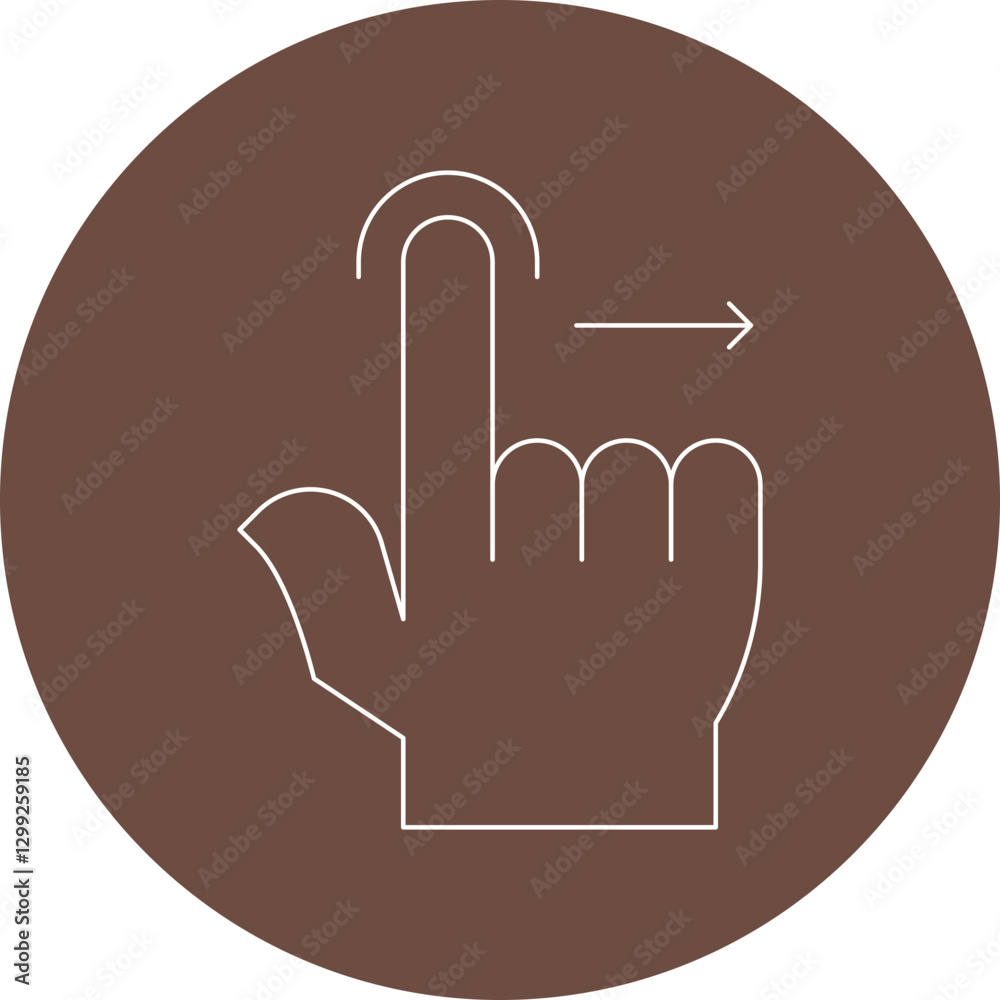 Obraz premium Drag Right icon single vector illustration