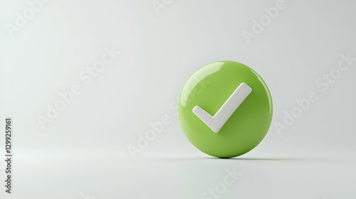 Wallpaper Mural Green Round Button With White Checkmark Indicating Approval Against White Background Torontodigital.ca