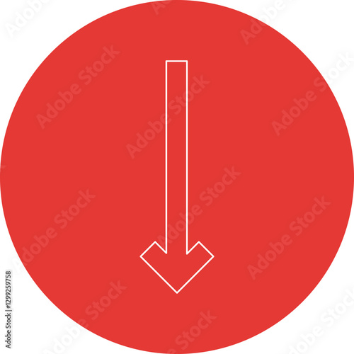 Down Arrow icon single vector illustration