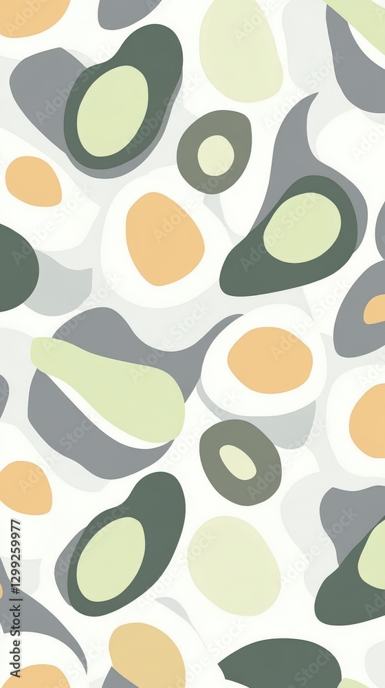 Fototapeta premium Abstract Organic Shapes Pattern Design - Modern Minimalist Art Print