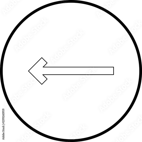 Left Arrow icon single vector illustration