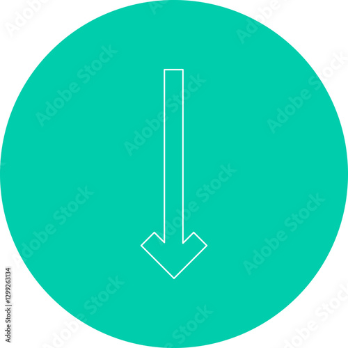 Down Arrow icon single vector illustration