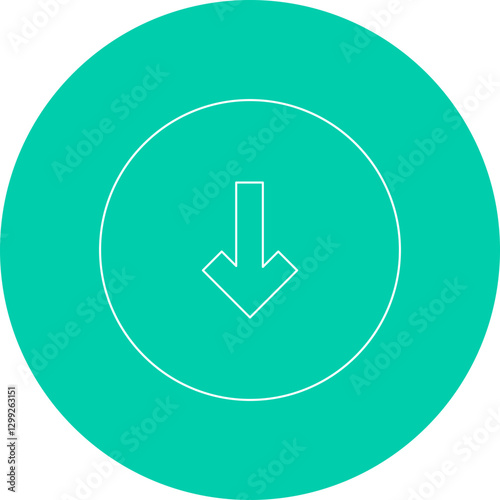 Down icon single vector illustration