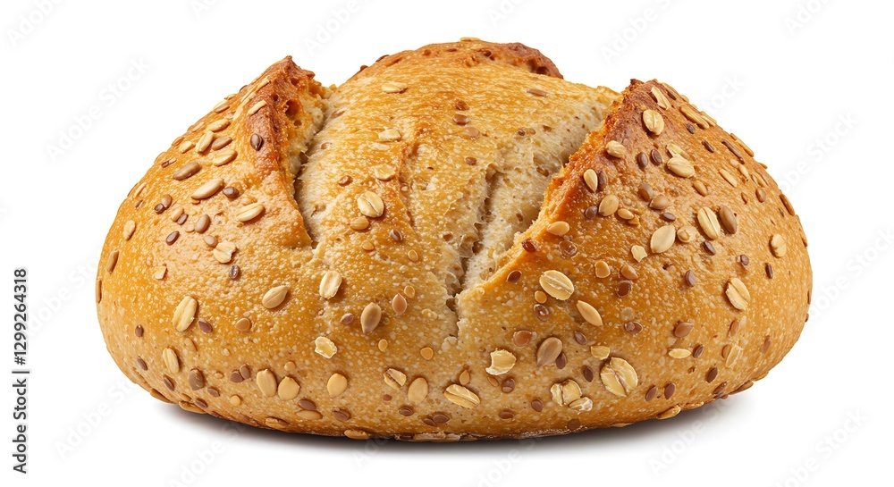Artisan Bread Whole Grain Seeds Isolated Closeup Studio Shot Artisan Bread Whole Grain Seeds Isolated Closeup Studio Shot