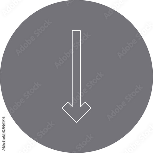 Down Arrow icon single vector illustration