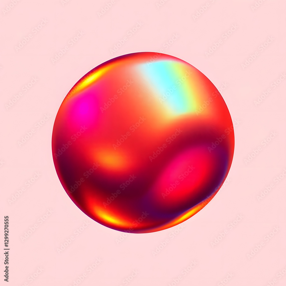 Iridescent sphere with color glow, round shape, 3D render, digital light, abstract design, pink background, isolated object Iridescent sphere with color glow, round shape, 3D render, digital light, abstract design, pink background, isolated object