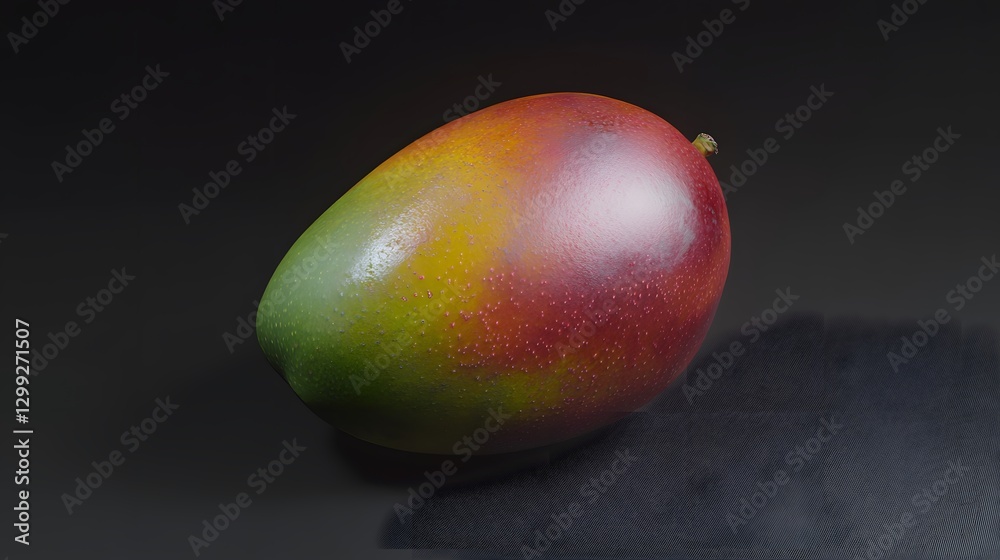 Vibrant Ripe Mango Fruit on Dark Background Closeup Photography Vibrant Ripe Mango Fruit on Dark Background Closeup Photography