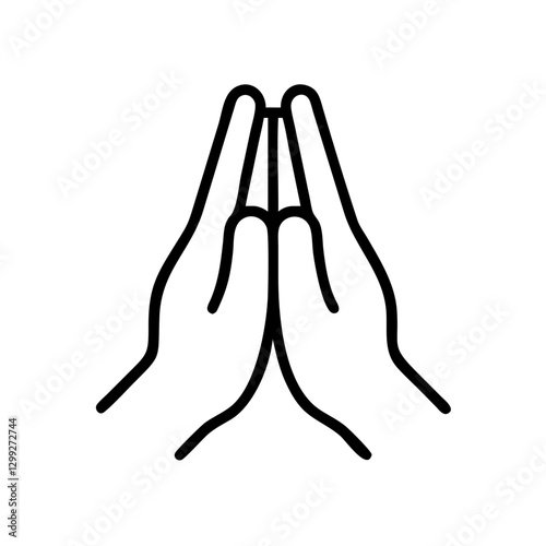 Hands in silent prayer showing devotion in a minimalist style