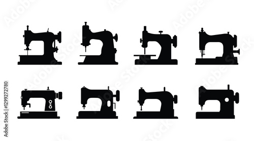 Sewing Machine Vector Silhouettes: High-Quality Graphics & Icons