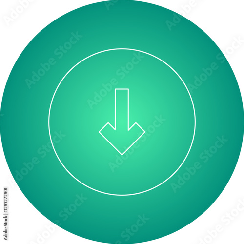 Down icon single vector illustration