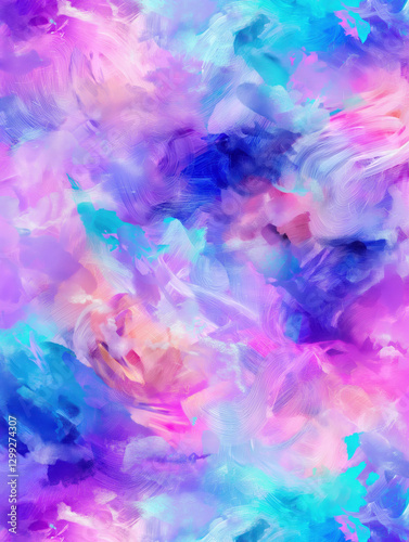 Colorful abstract painting background with brushstrokes and swirls