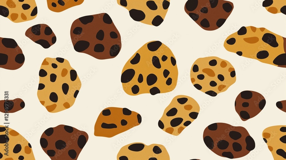 Leopard print pattern with organic shapes in warm earth tones Leopard print pattern with organic shapes in warm earth tones
