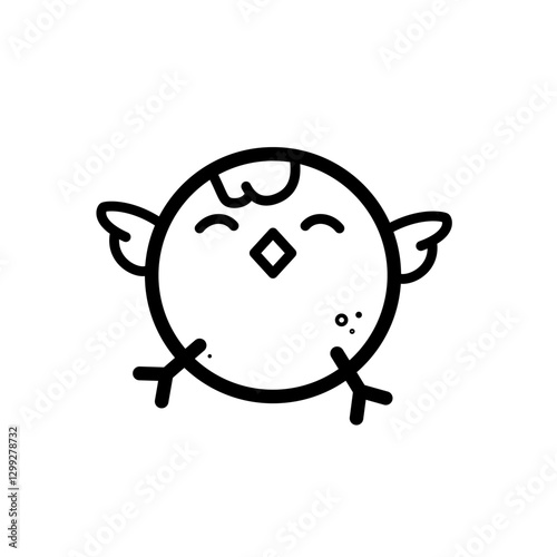 happy cute chick - vector illustration