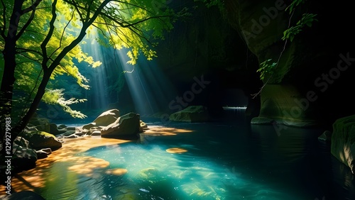 Secret Oasis: Sunlit Cave Sanctuary