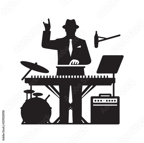 Music Director silhouette vector illustration
