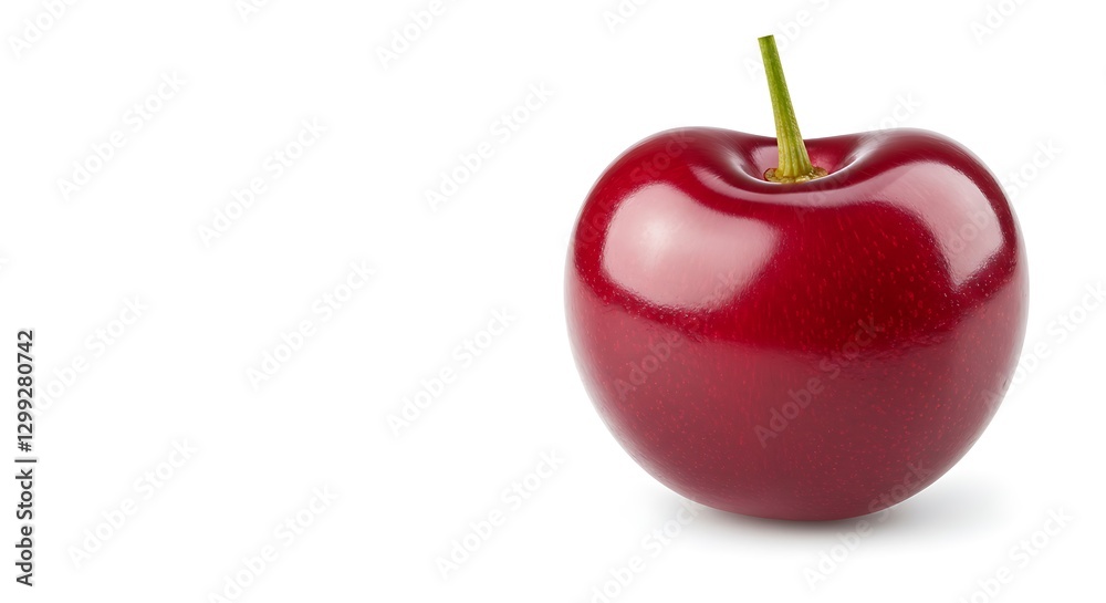 Single Cherry Isolated on White Studio Shot High Resolution Single Cherry Isolated on White Studio Shot High Resolution