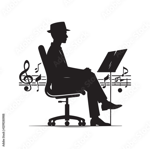 Music Director silhouette vector illustration
