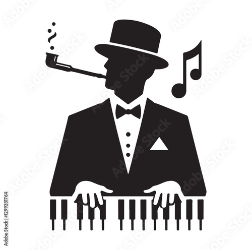 Music Director silhouette vector illustration
