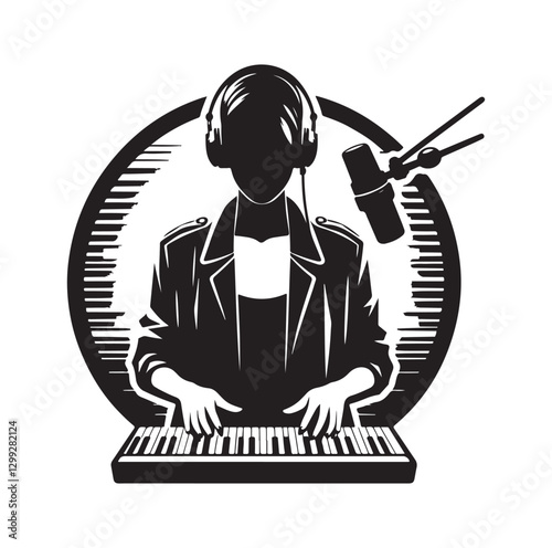 Music Director silhouette vector illustration

