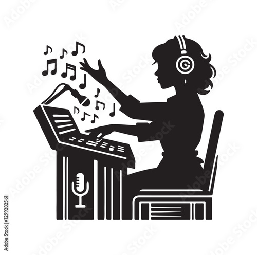 Music Director silhouette vector illustration
