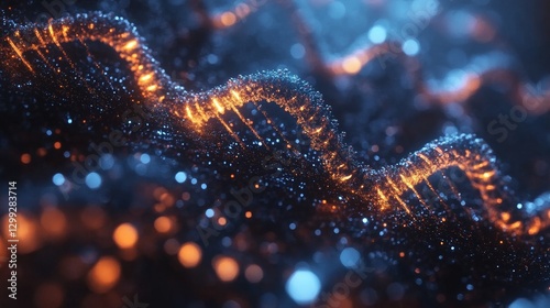 Glowing Abstract Wave: A Dazzling Display of Particles and Light, Illuminating the Depths of Digital Art and Evoking a Sense of Futuristic Energy