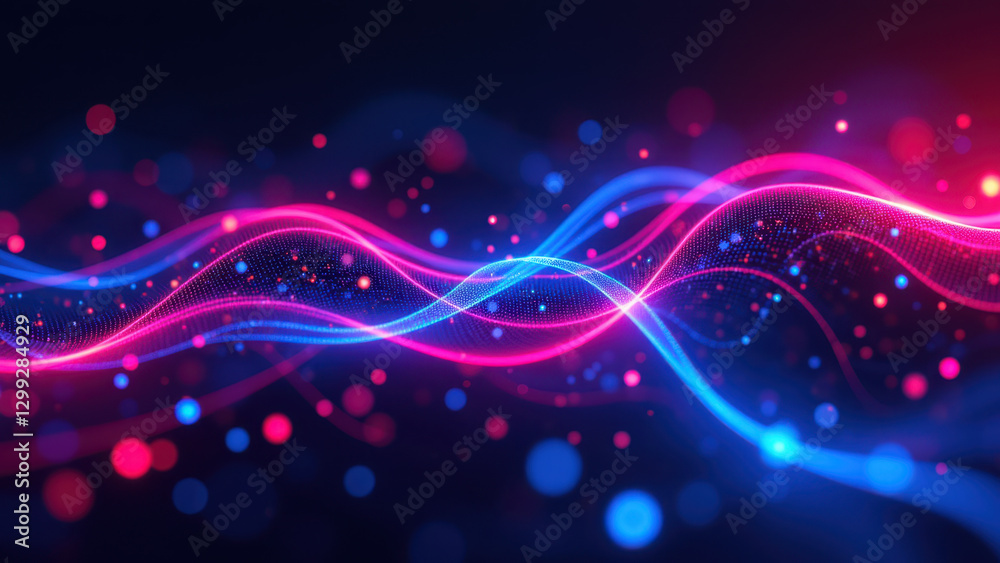 Fototapeta premium Dynamic abstract digital background with vibrant colors representing ci/cd, Docker, Kubernetes, DevOps.